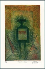 FEEL LIKE A MAGNETIC MAN? Original Abstract Surrealism MEZZOTINT Signed