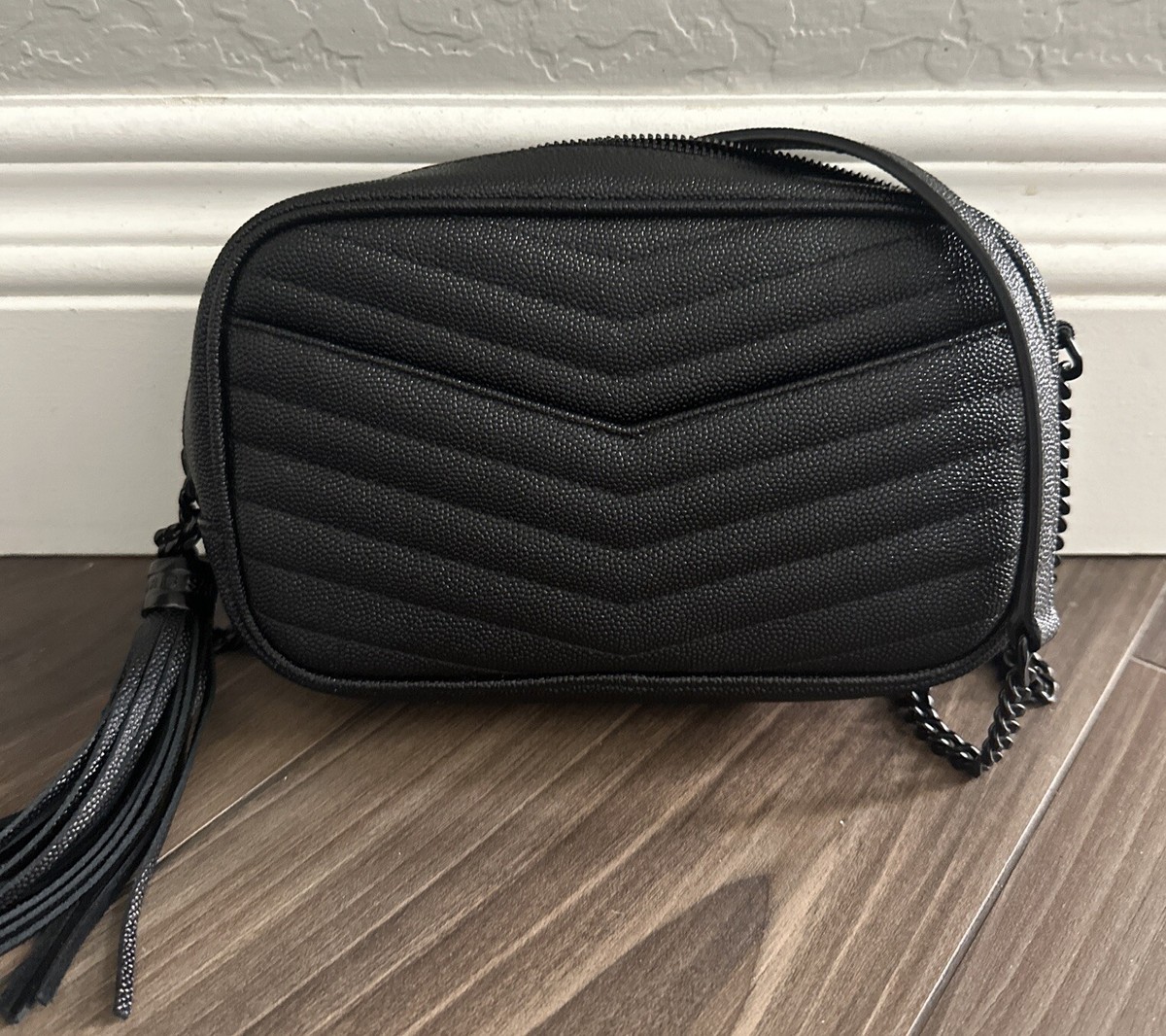 Saint Laurent Mini Lou Black Quilted Leather Shoulder Bag | eBay