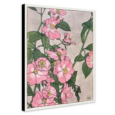 Prairie Rose Floral Rosa Wandbild - Leinwand Wandbild gerahmter Druck - verschiedene Größen
