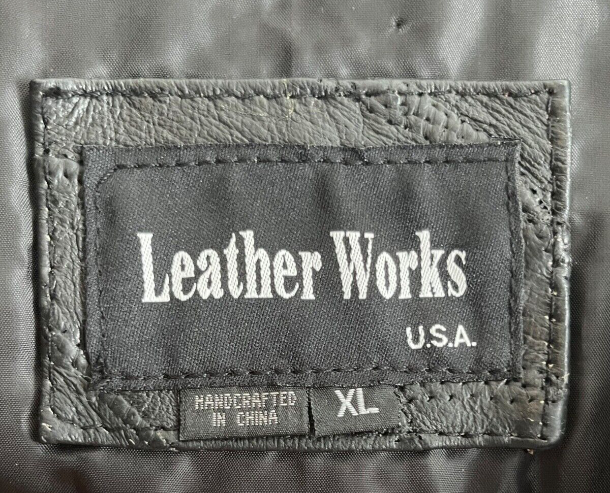 Leather Works USA  Black Patchwork Motorcycle Bik… - image 5
