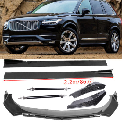Carbon Fiber Front Bumper Lip Splitters Side Skirt Strut Rod For Volvo XC60