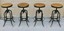 set of 4 vintage toledo metal uhl adjustable swivel stools industrial drafting