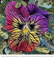 Original Artwork “Flower Serpent Composition #11” by Yulia Kuznetsova