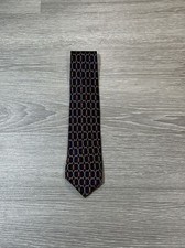 Equestrian Of London Tie Mens Blue Silk 4 inch Chain Link Bit Design Made In USA
