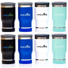 Landzie Macland 8 Pack Beer Can Cooler Insulated Slim Coozie, 12 oz