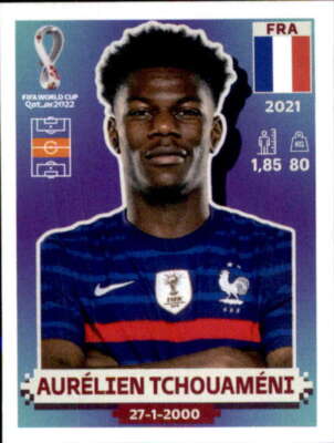 2022 Panini Sticker Road to World Cup Qatar #FRA14 Aurelien Tchouameni France