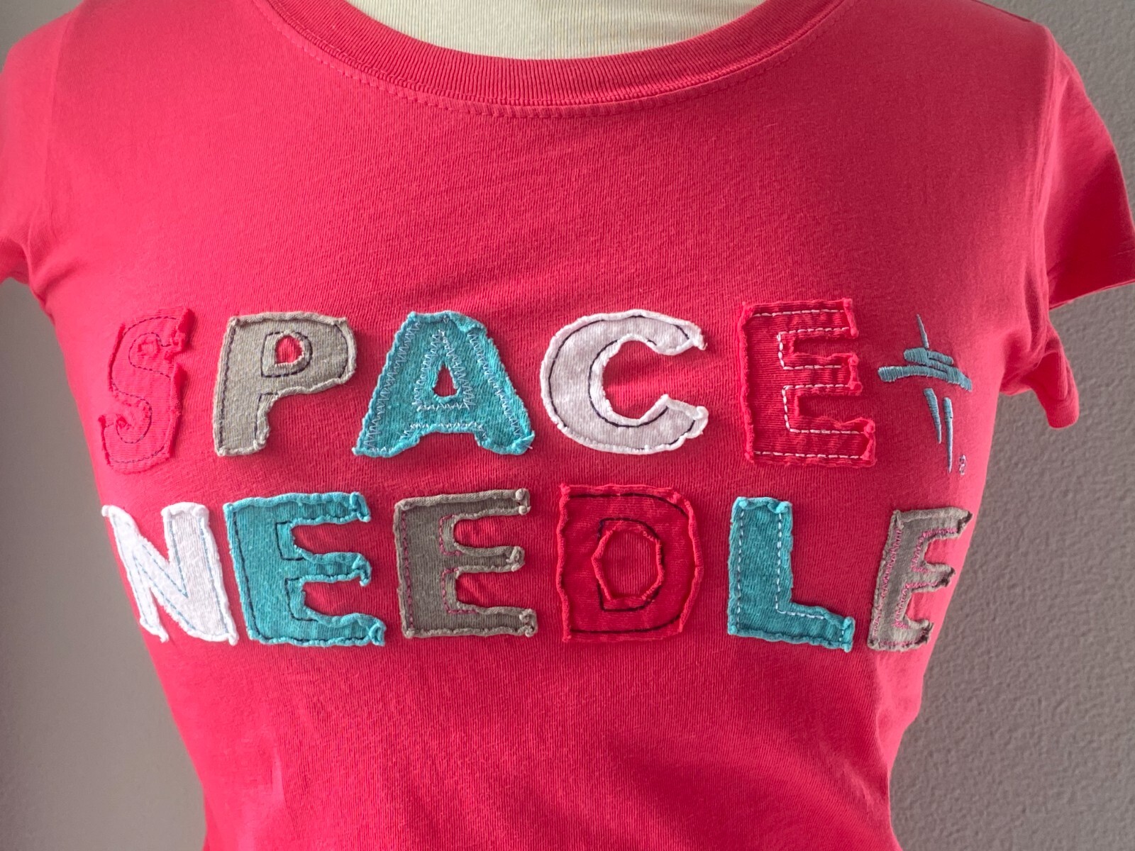 Seattle Space Needle Patchwork Letter Women's Tee… - image 4