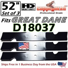 COPPERHEAD 3-PACK 52" HD GREAT DANE HIGH LIFT MOWER BLADES - D18037 -MADE IN USA