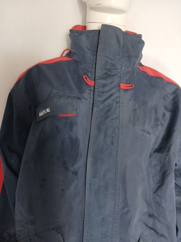 GTI Gentini Nautical Blue Full Zip Waterproof Over Coat Size XL UK Mens