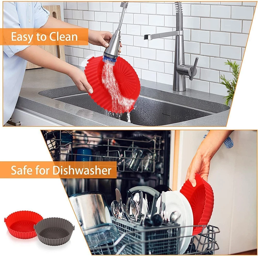 Air Fryer Pot Air Fryer Basket Linings Non-Stick Safe Silicone Oven Baking Tray Air Fryer Pot Air Fryer Basket Linings Non-Stick Safe Silicone Oven Baking Tray