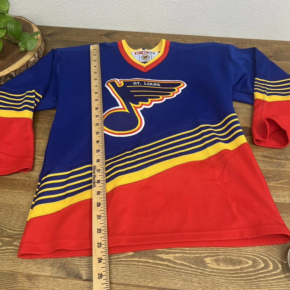 St. Louis Blues Vintage NHL Music Note Hockey Jersey Boys L/xl 90s - Image 4 of 4