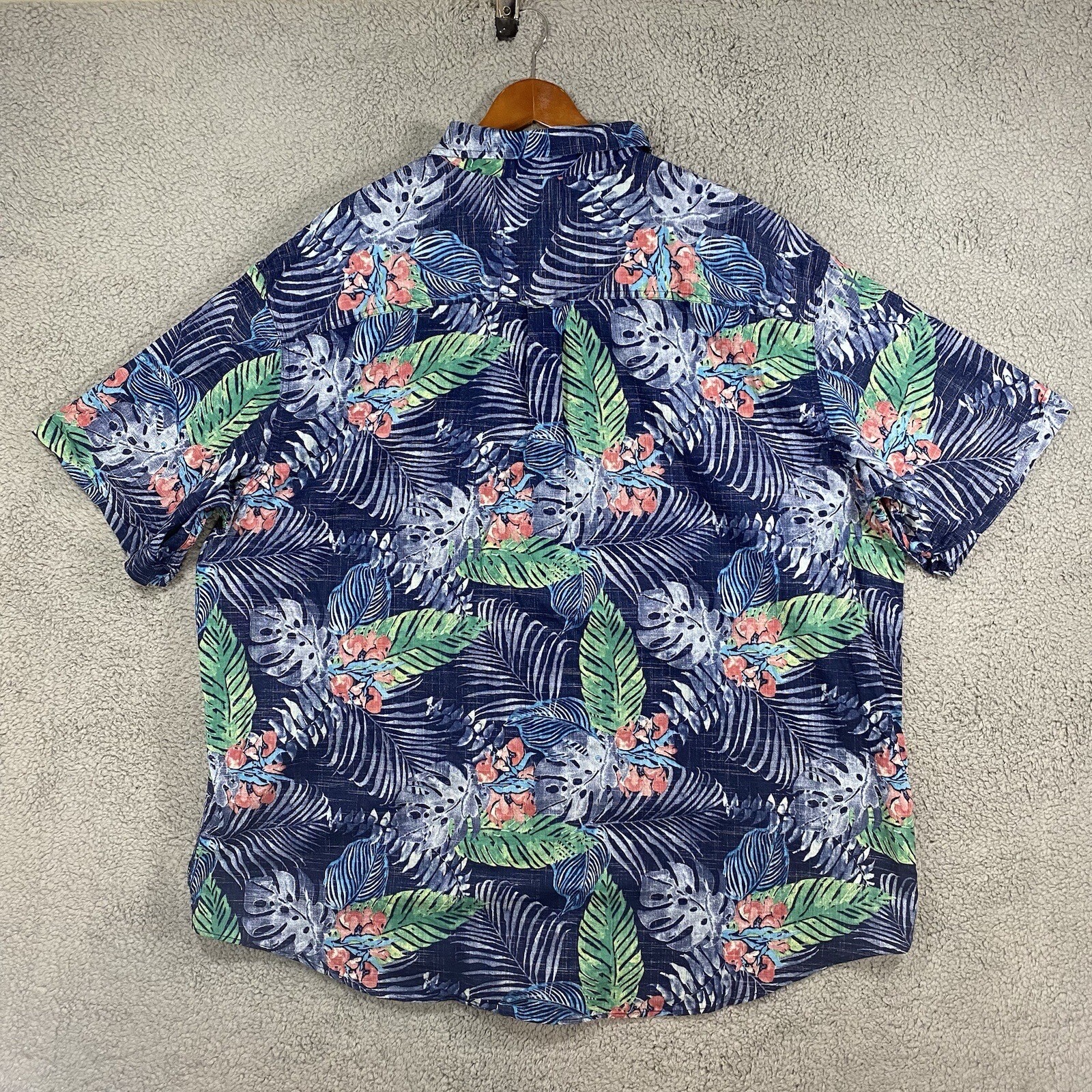 Izod Saltwater Shirt Men’s 3XLT Blue Hawaiian Casual Short Sleeve