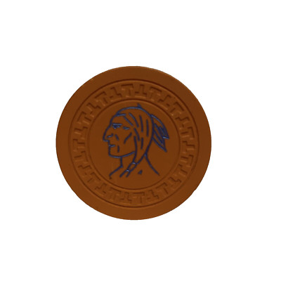 Indian Chief $25 SPOKANE Tribe T Mold Casino Chip Washington Two Rivers Retired