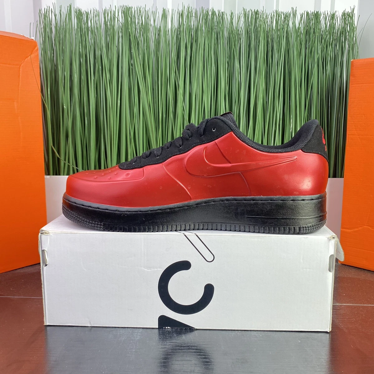 Nike Air Force 1 Foamposite Pro Cough Drop Red Black AJ3664 601 Size 11.5 12