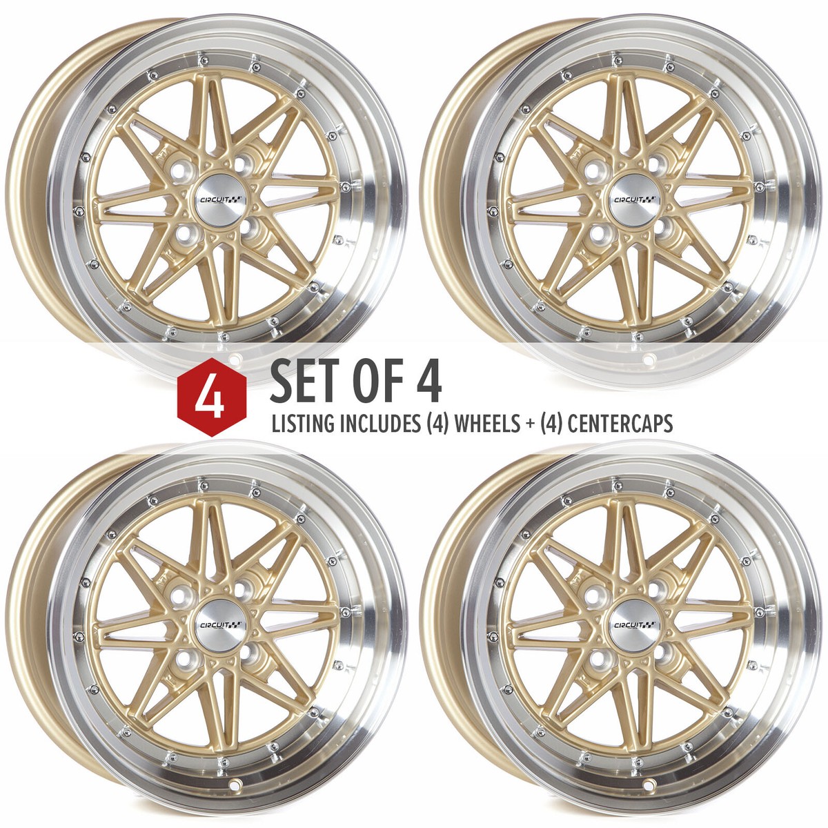 Wheels Jdm Circuit Performance CP24 15x8 Gloss Gun Metal Wheels - 4x100 ...