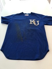 Game Worn Used Kansas Jayhawks KU Baseball Jersey Victory Size 46 #47