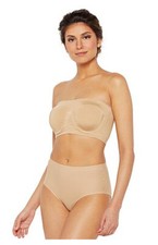 Rhonda Shear Strapless Underwire Bandeau Strapless Bra Removable Pads 652682 