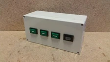 Electrical Panel w/ (3) EAO 02-061.001 Green Indicators & 02-810-001 Alarm   S14