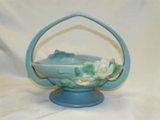 Roseville USA Art Pottery White Rose 362-8" Basket