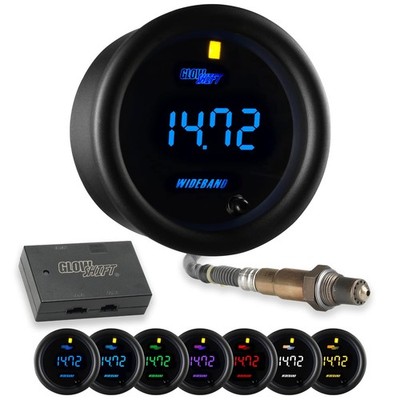 Black 7 Color Digital Wideband Air/Fuel Ratio AFR Gauge Kit -...