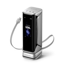 Power Bank 27650mAh, 300W Output, 3 Ports, Built-in Cable, Digital Display