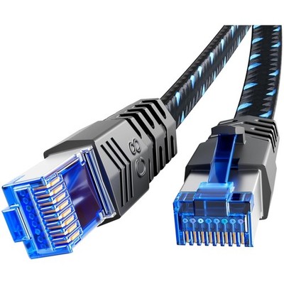 Ethernet Kabel 2m Cat8 Flach Kabel Hochgeschwindigkeit RJ45 Außen Innen Route...
