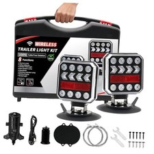 Wireless Magnetic Trailer Lights Kit - Rechargeable LED Tow Lights with 164ft
