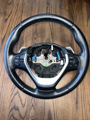 12-18 Bmw 328I F30 Steering Wheel Leather W Paddle Shift Multifunction Switch