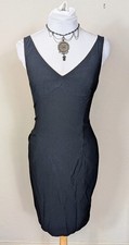 Womens Express Black with White Piping Sleeveless Stretchy Dress, Size 5/6