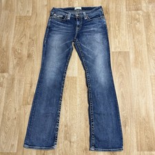 Big Star Jeans Maddie Bootcut Size 29 Long Mid Rise Embroidered Contrast Stitch