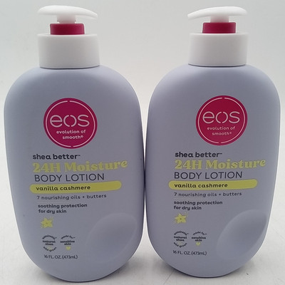 eos Shea Better Body Lotion Vanilla Cashmere 24-Hour Moisture Skin Care Lot of 2