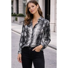 Karl Lagerfeld Paris Womens Grey Snakeskin Pr...
