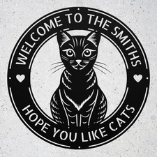 Personalized Domestic Shorthair Cat Metal Sign Custom Wall Art Pet Lover Gift
