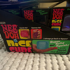 Schylling NeeDoh Nice Cube Super Solid Squish Squeeze Ball 3in Assorted Colors