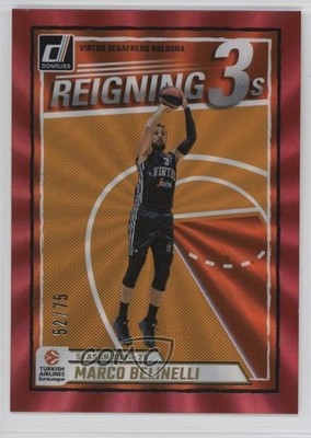 2024 Panini Donruss EuroLeague Reigning 3s Red Laser 52/75 Marco Belinelli 1s7b