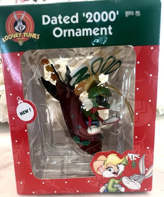 Vintage 2000 LooneyTunes Marvin Martian Christmas Ornament Warner Bros NEW