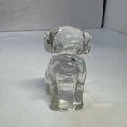 VTG Federal Depression Glass Mopey Dog Puppy Statue Figurine Clear Glass