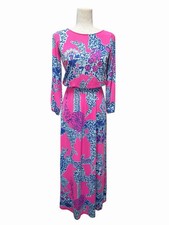 Lilly Pulitzer Maxi Dress Ashlynn Maxi Pop on the Square Pink Resort Stretch XS