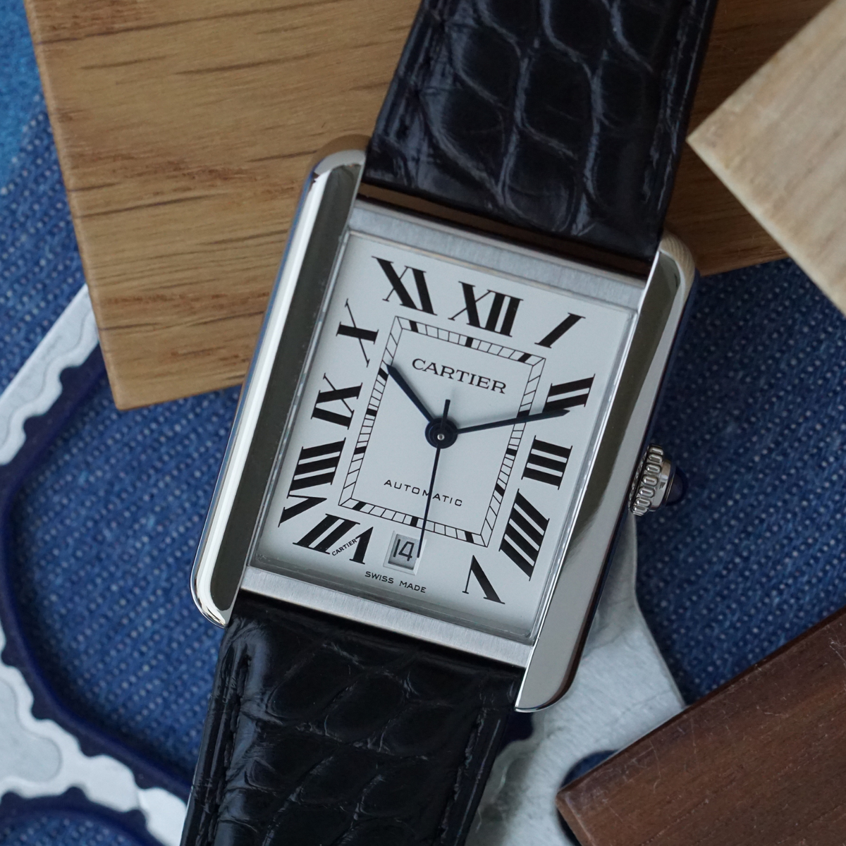 時計 Cartier TANK SOLO LM WATCH Cartier Tank Solo XL Automatic Date W5200027 Stainless Steel 2000s