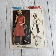 Vogue Paris Original Vintage Pattern Molyneux  Dress Size 12 Cut 2858