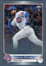 ALFONSO RIVAS 2022 Topps Chrome #RA-AR Rookie Chrome On-Card Auto Chicago Cubs. rookie card picture