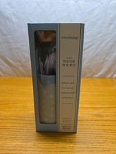 New in Box  Everybeing -Glass Water Bottle with Blue Silicone sleeve-18.6 oz