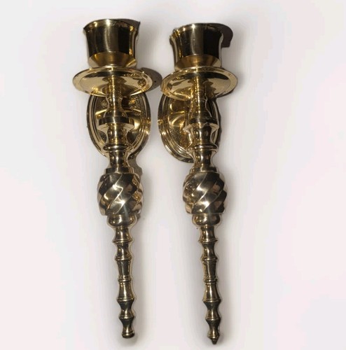Vintage GATCO Mid Century Style Solid Brass Wall Sconce Candle Holder