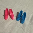 VINTAGE BARBIE/MIDGE MOD 2 PAIRS PILGRIM CLUNKY SHOES HOT PINK + BLUE DOLL SHOES