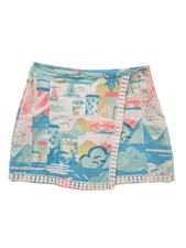 Crown & Ivy culottes feature a pastel tropical print with lace detailing