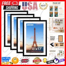 11x17 Picture Frame Set of 4, Photo Frame with HD Plexiglass, Display Picture...