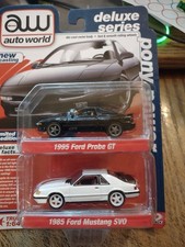 Auto World Deluxe Series 1995 Ford Probe GT  1985 Ford Mustang SVO 2-Pack