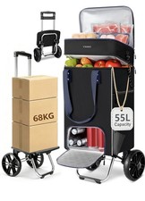 Ytonet Foldable Shopping Cart / Trolley w/ Wheels  Cooler 55L Heavy Duty