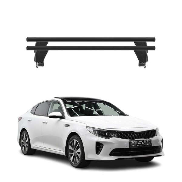 Menabo DachträGer GrundtäGer FüR Kia Optima 2015-2020 50Kg Alu Schwarz 2 Tlg-image