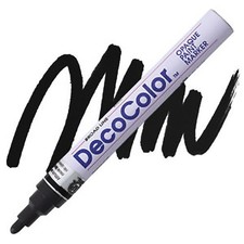 DecoColor, Paint Marker, Black Ink, Broad Point, Permanent, Oil Based, Gloss